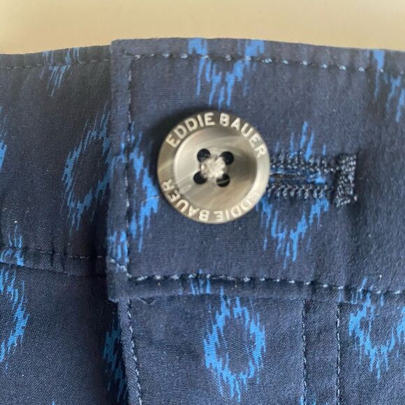 Eddie Bauer Travex Guide Pro Mens Shorts Size 38 Blue Pattern Outdoor 9” Hike - Picture 4 of 13